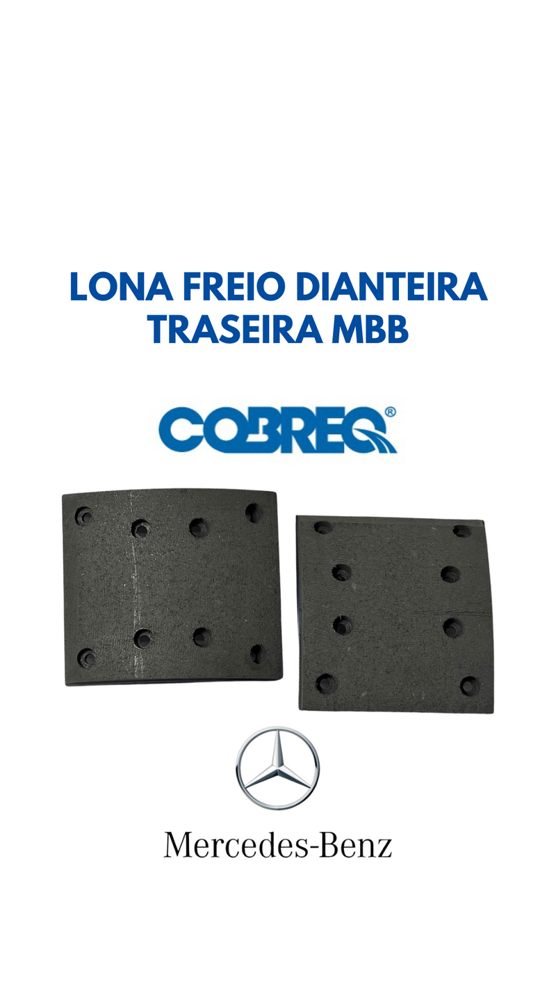 LONA DE FREIO DIANTEIRA E TRASEIRA MBB (Cod. 14919)